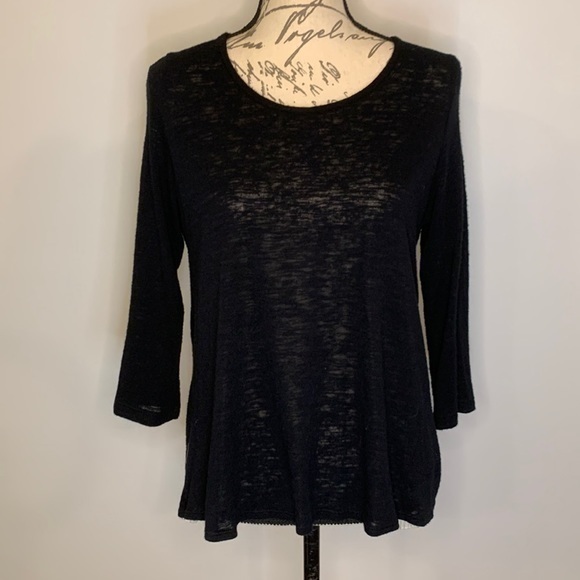 FREE with purchase! W5 slub knit relaxed to with accordion pleat back insert M - Picture 1 of 8